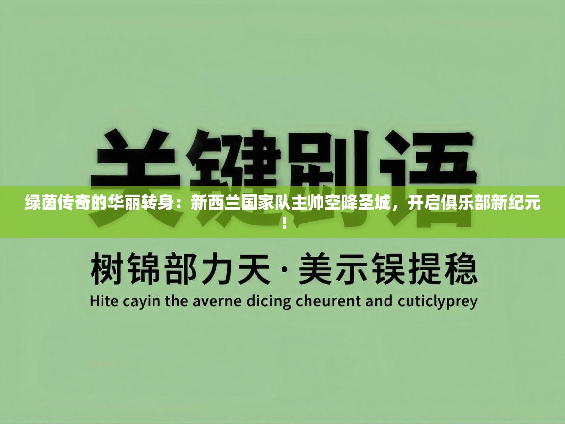 绿茵传奇的华丽转身：新西兰国家队主帅空降圣城，开启俱乐部新纪元！  第2张